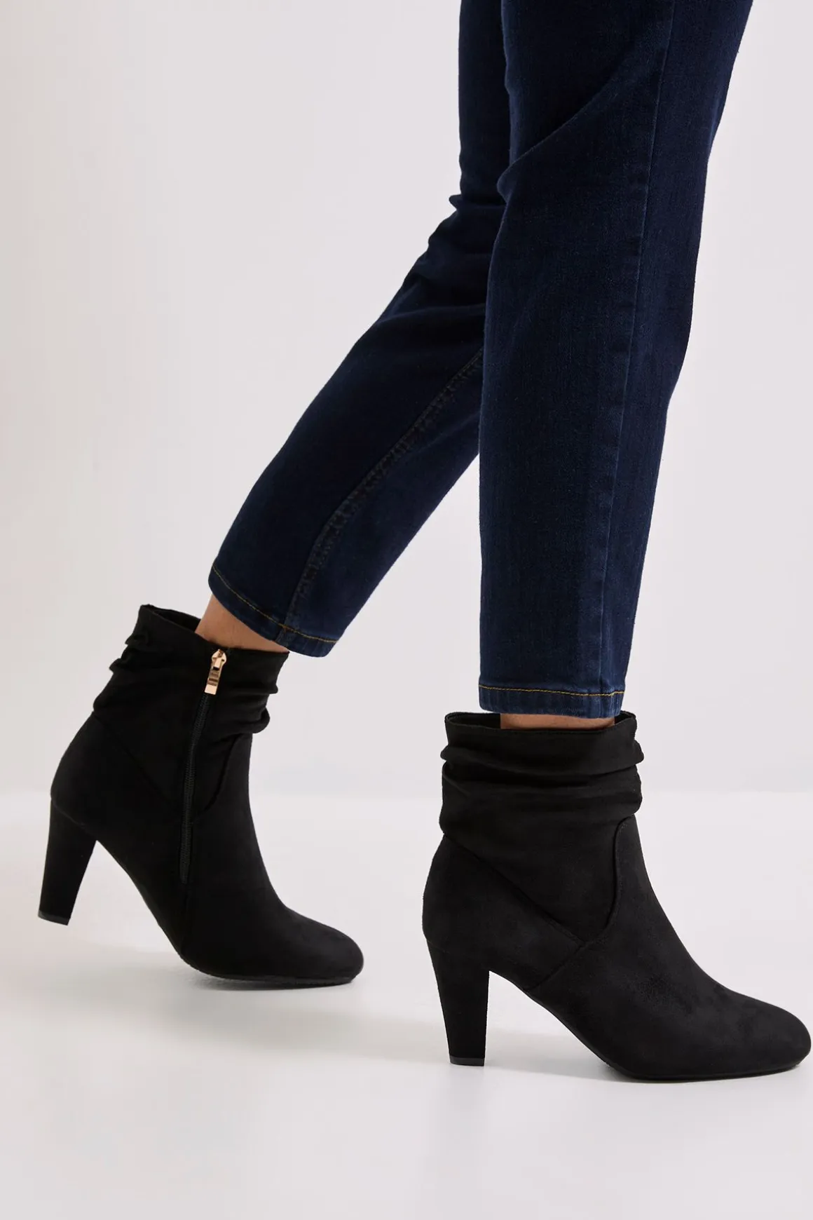 Bottines à Talons Hauts Ally en synthétique Froncé