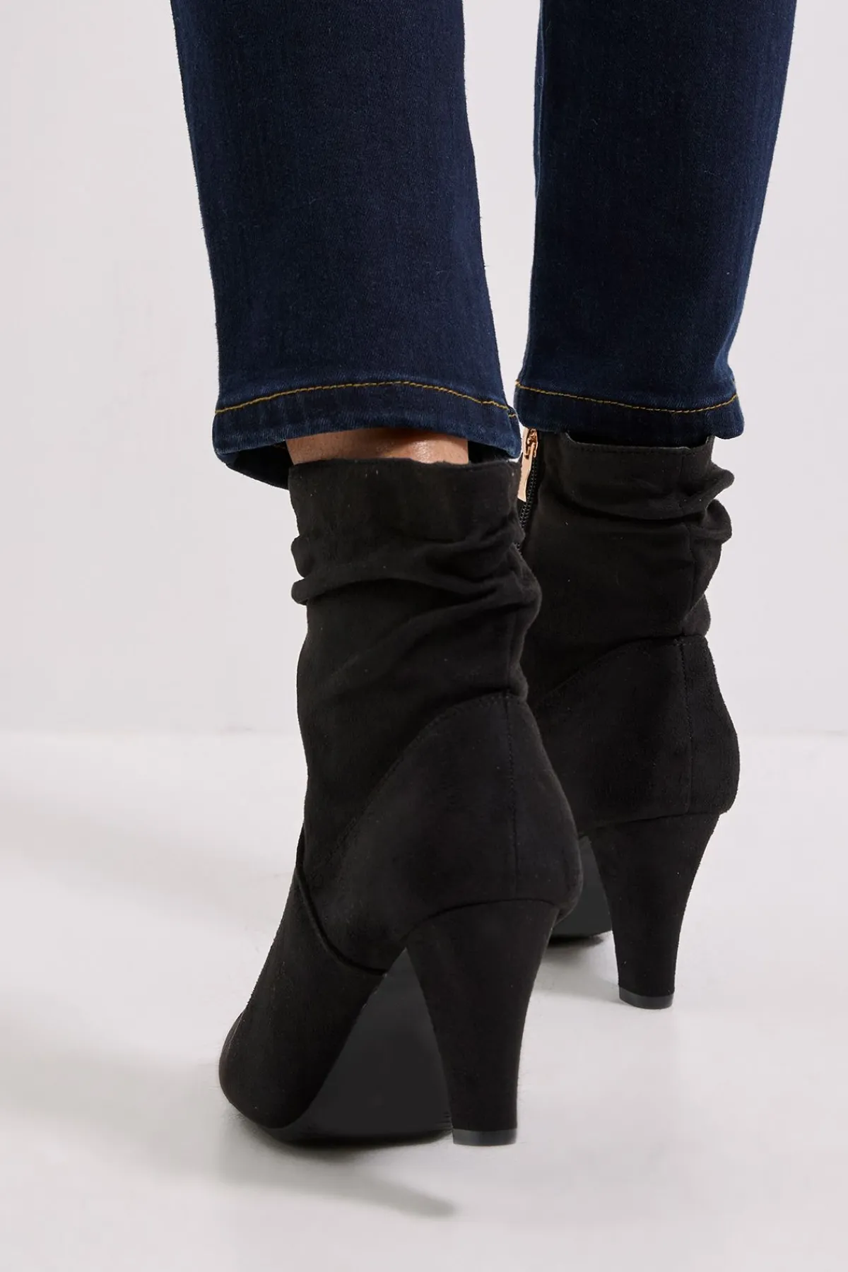 Dorothy Perkins Bottines à Talons Hauts en synthétique Froncé Ally Coupe Large< Bottes Mi-Hautes|Bottes