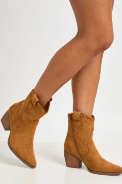 Bottines Western Brodées En Synthétique
