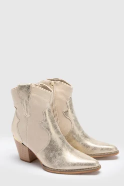 Bottines Western Cowboy À La Cheville Avec Détails Contrastés