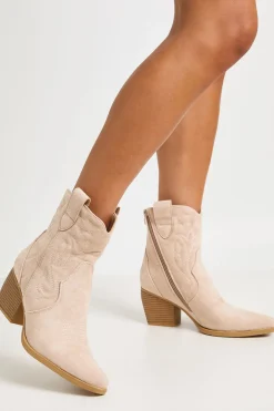 Bottines Western En Synthétique Brodé