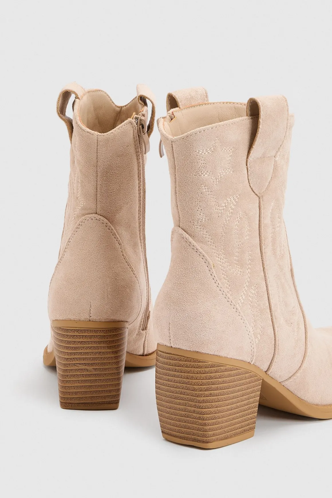 Bottines Western En Synthétique Brodé
