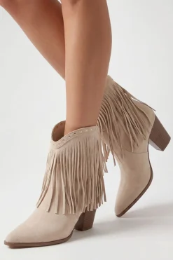 boohoo Bottines Western À Franges Et Clous En Synthétique< Bottes Mi-Hautes|Bottes
