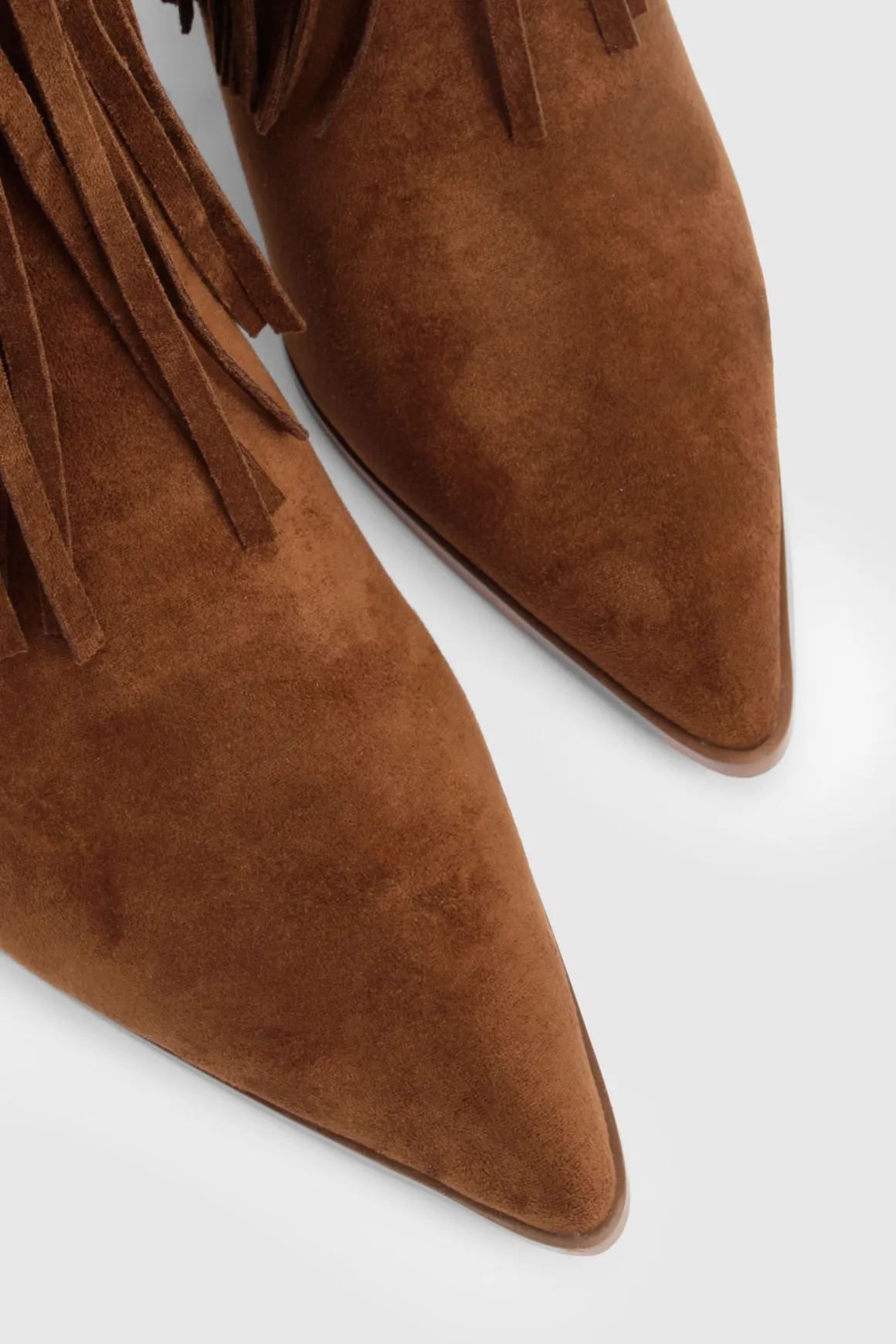 Bottines Western À Franges Et Clous En Synthétique