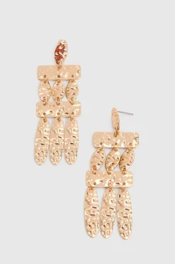 Boucles D'oreilles Chandelier Martelées À Effet Spectaculaire