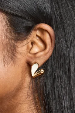 Boucles D'oreilles Clous Cœur En Émail