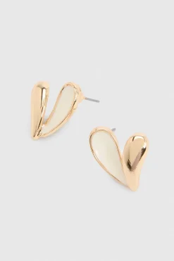 Boucles D'oreilles Clous Cœur En Émail