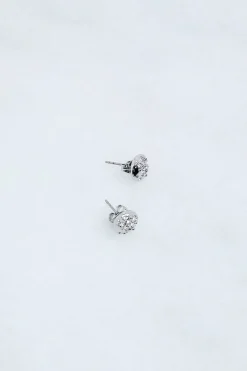 Boucles d'oreilles clous parsemées de cristaux européens sertis à la main