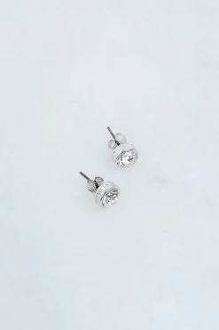 Boucles d'oreilles clous solitaires en cristal européen montées à la main