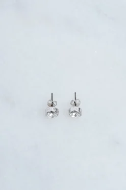 Boucles d'oreilles clous solitaires en cristal européen montées à la main