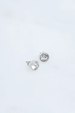 Boucles d'oreilles clous solitaires en cristal européen montées à la main