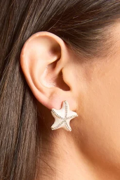 Boucles D'oreilles Clous Étoile De Mer Émaillées