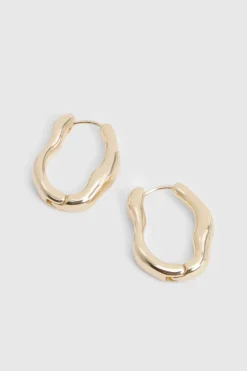 Boucles d'Oreilles Créoles Dorées Abstraites