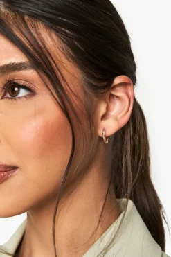 boohoo Boucles d’oreilles créoles miniatures ornées d’or< Boucles D'Oreilles