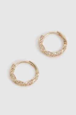 boohoo Boucles d’oreilles créoles miniatures ornées d’or< Boucles D'Oreilles
