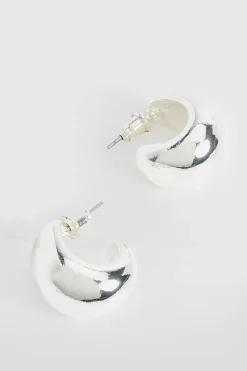boohoo Boucles d'oreilles créoles mini épaisses en argent< Boucles D'Oreilles