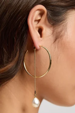 Boucles d'Oreilles Créoles Modernes à Perles