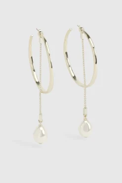 Boucles d'Oreilles Créoles Modernes à Perles