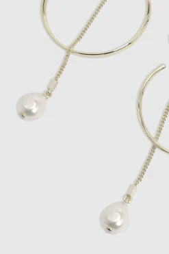Boucles d'Oreilles Créoles Modernes à Perles