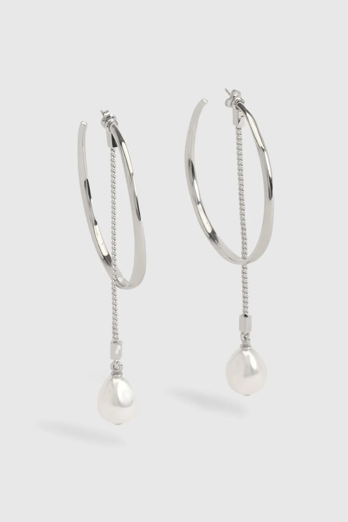 Boucles d'Oreilles Créoles Modernes à Perles