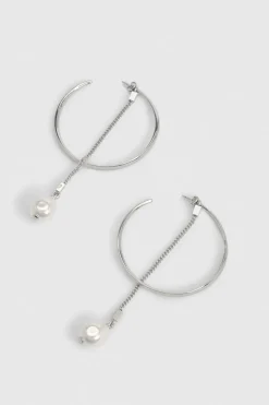 Boucles d'Oreilles Créoles Modernes à Perles