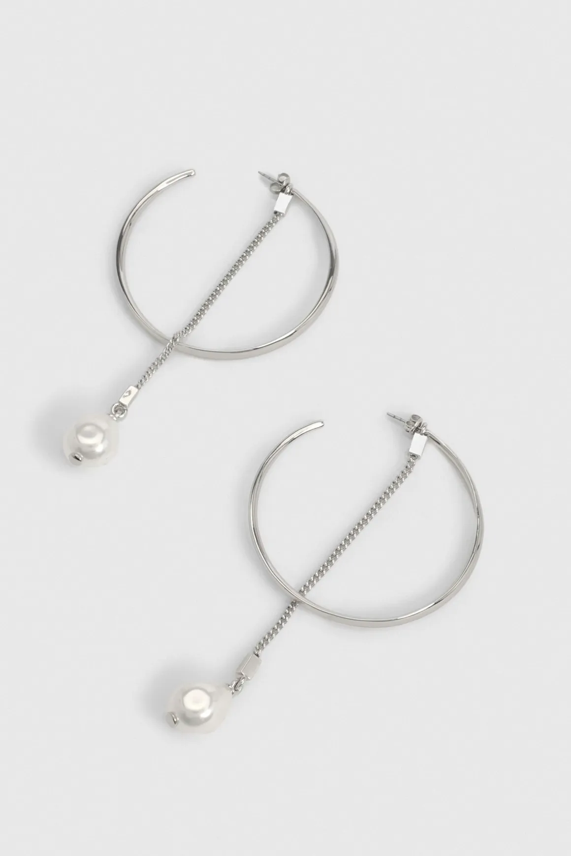 Boucles d'Oreilles Créoles Modernes à Perles