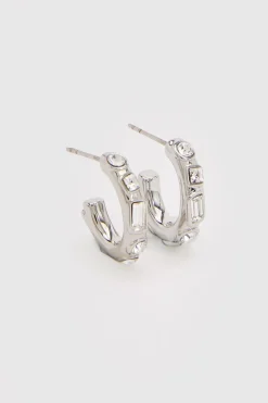 Boucles D'oreilles Créoles Ornées De Cristaux