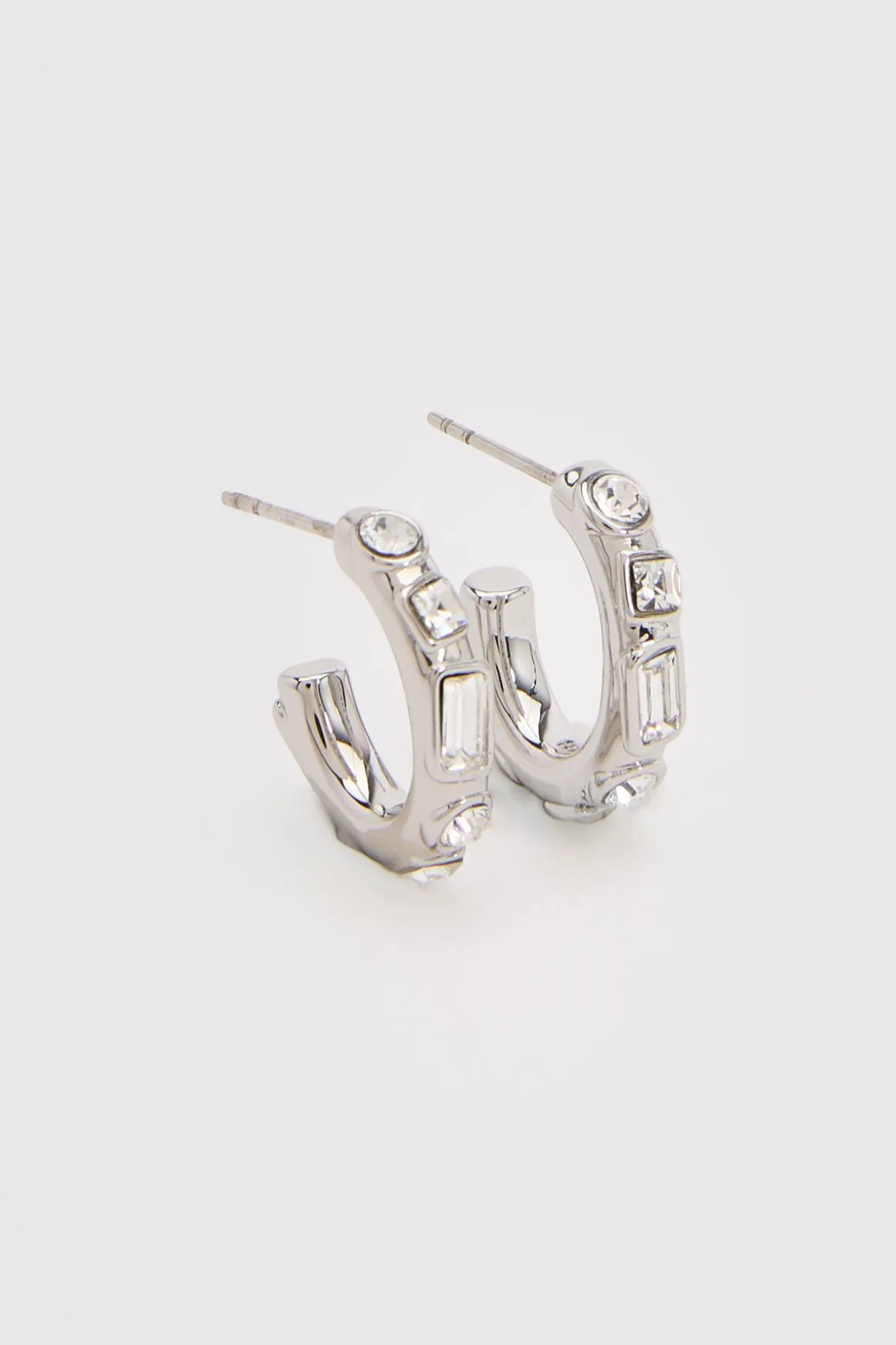 Boucles D'oreilles Créoles Ornées De Cristaux