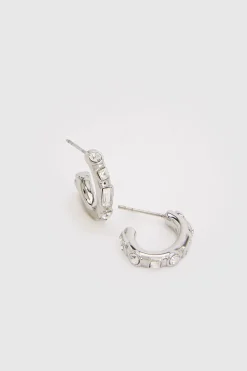 Boucles D'oreilles Créoles Ornées De Cristaux