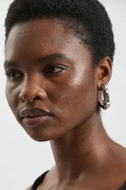 Boucles D'oreilles Créoles Ornées De Cristaux