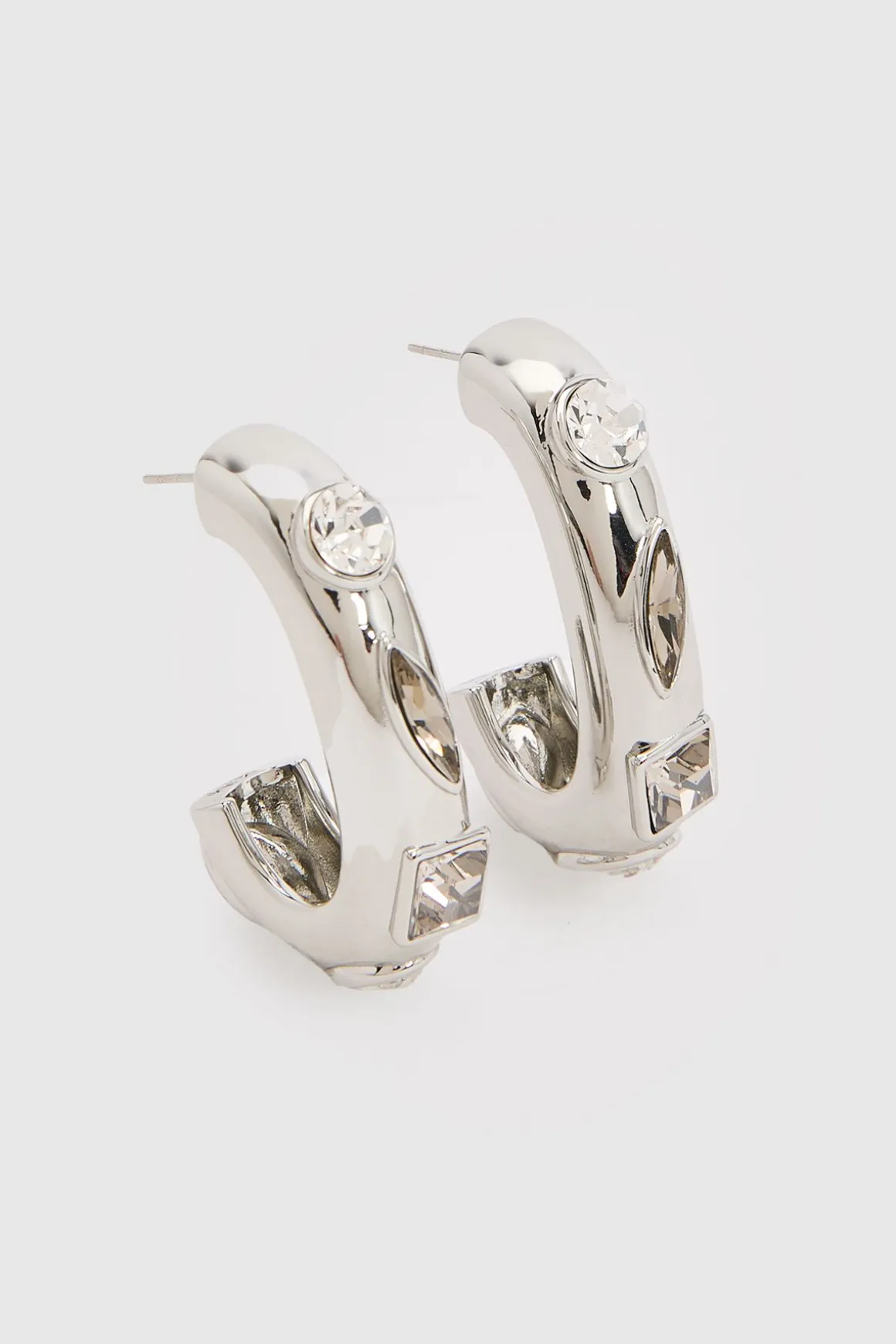 Boucles D'oreilles Créoles Ornées De Cristaux