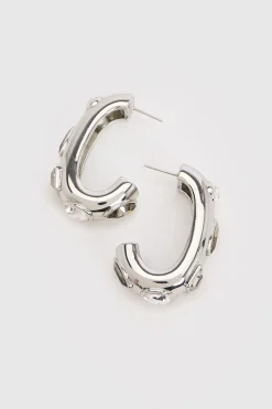 Boucles D'oreilles Créoles Ornées De Cristaux