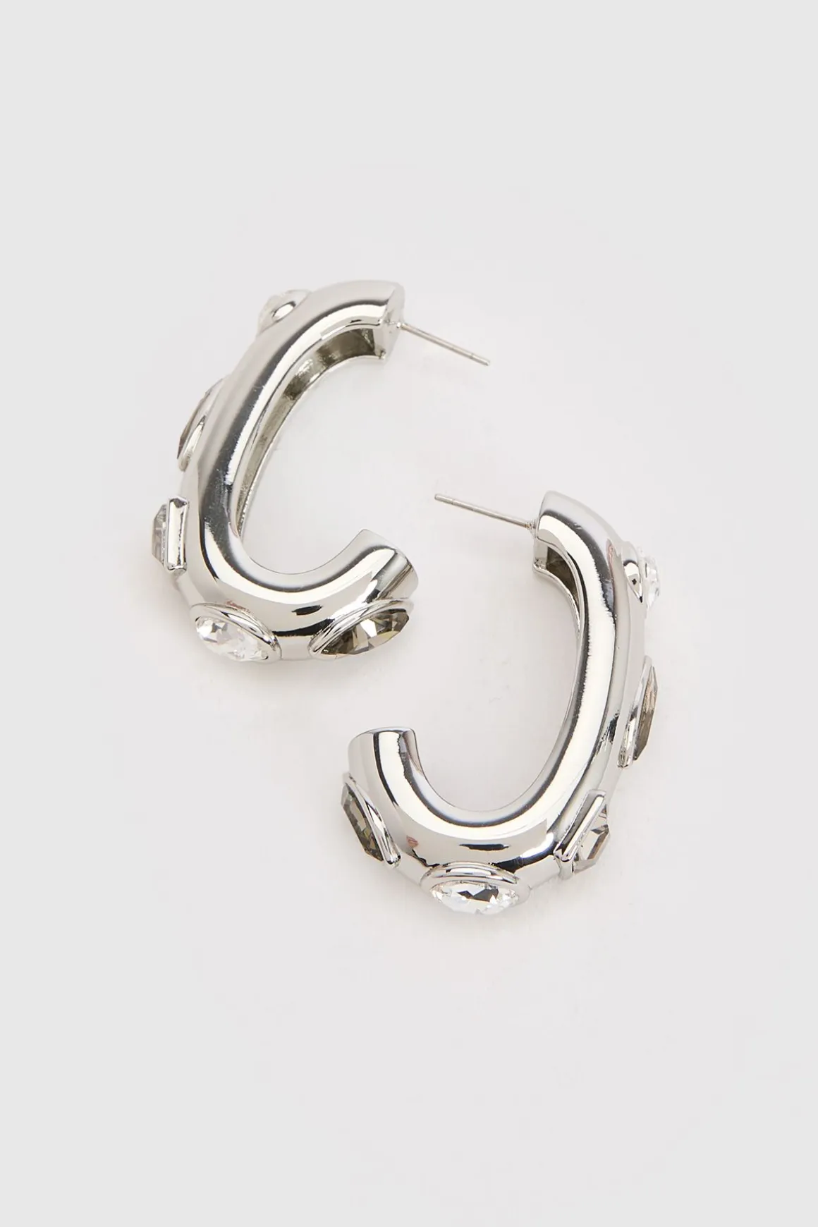 Boucles D'oreilles Créoles Ornées De Cristaux