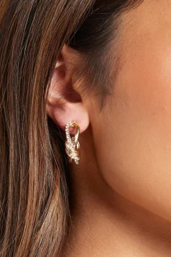 boohoo Boucles D'oreilles Créoles Ornées Avec Détail Nœud< Boucles D'Oreilles