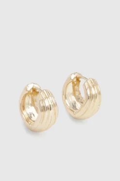 Boucles d'Oreilles Créoles Épaisses Dorées Huggie