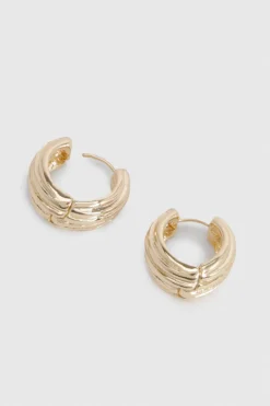 Boucles d'Oreilles Créoles Épaisses Dorées Huggie