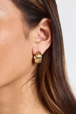 Boucles d'Oreilles Créoles Épaisses Dorées Huggie