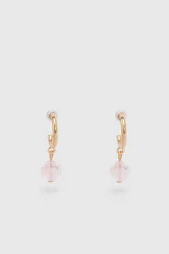boohoo Boucles D'oreilles Créoles À Pendentif Trèfle Rose< Boucles D'Oreilles