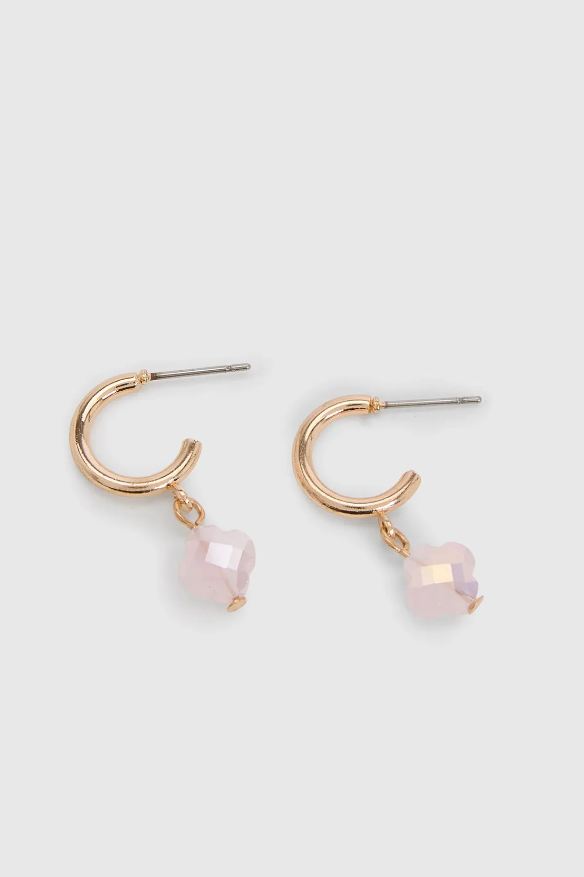 boohoo Boucles D'oreilles Créoles À Pendentif Trèfle Rose< Boucles D'Oreilles