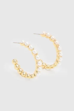 Boucles D'oreilles Créoles Perles Entrelacées