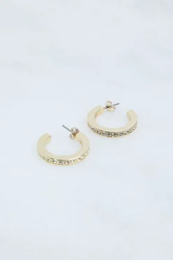 Boucles d'oreilles créoles petites en cristal européen façonné à la main