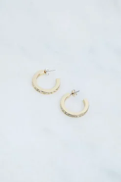 Boucles d'oreilles créoles petites en cristal européen façonné à la main