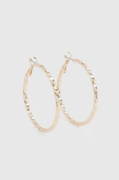 Boucles d'oreilles créoles torsadées en or