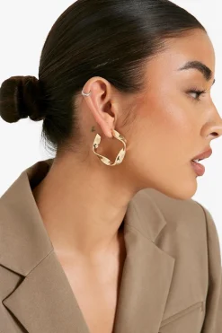 boohoo Boucles d'oreilles créoles twist es< Boucles D'Oreilles