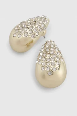 Boucles D'oreilles Goutte D'eau En Strass