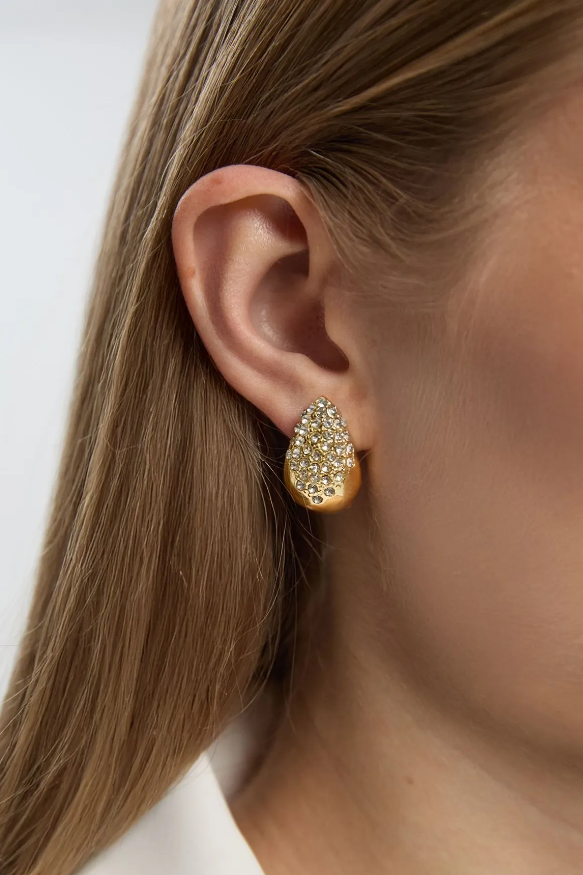 Boucles D'oreilles Goutte D'eau En Strass