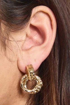 boohoo Boucles D'oreilles Heurtoir De Porte En Or Martelé< Boucles D'Oreilles