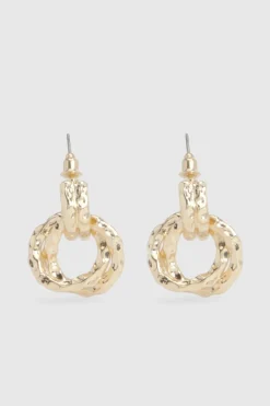 boohoo Boucles D'oreilles Heurtoir De Porte En Or Martelé< Boucles D'Oreilles