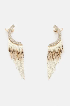 Boucles d'Oreilles Manchettes Goutte Dorée