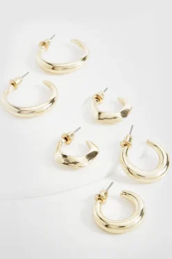 Boucles D'oreilles Multipack Dorées Volumineuses